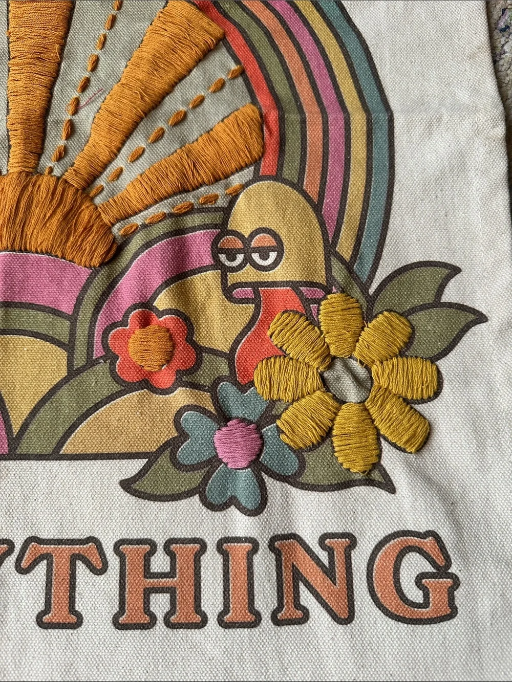 Grateful For Everything Retro Sunburst Wall Tapestry - Urban Outfitters